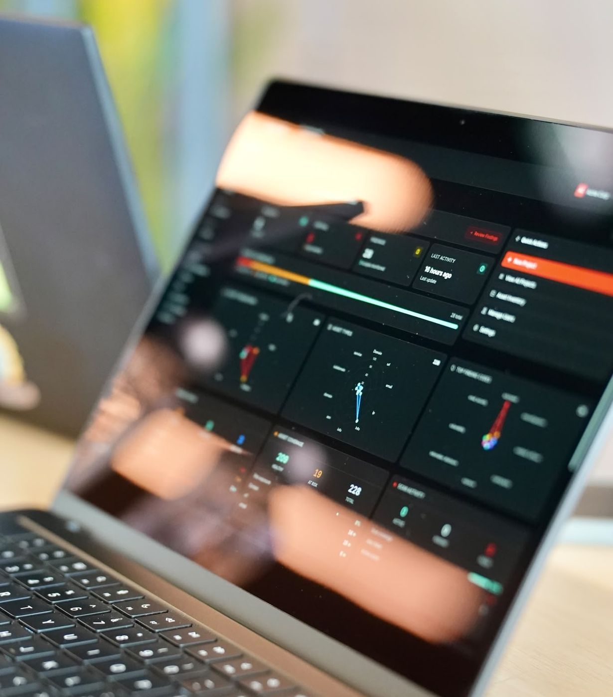 The attack surface dashboard with severity and asset coverage widgets